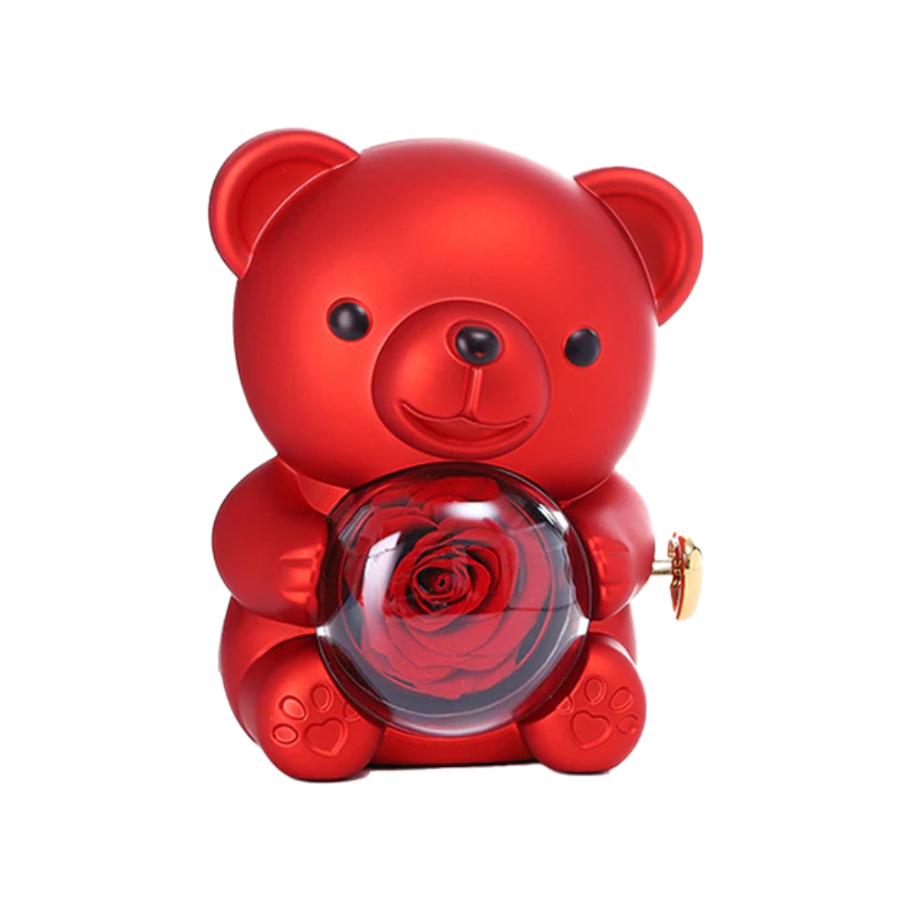 Colar Dueto de Amor + Urso com Rosa Eternizada | Lançamento!!