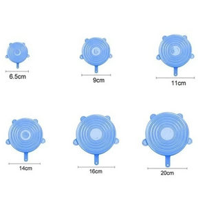 Kit 12 Tampas de Silicone Reutilizável (UNIVERSAL) - Super Elástico